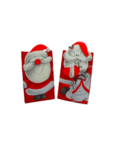 Sac cadeau Noël motif Père Noël en papier glacé