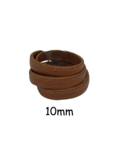 Lanière simili cuir marron noisette avec couture 10mm - cuir synthétique