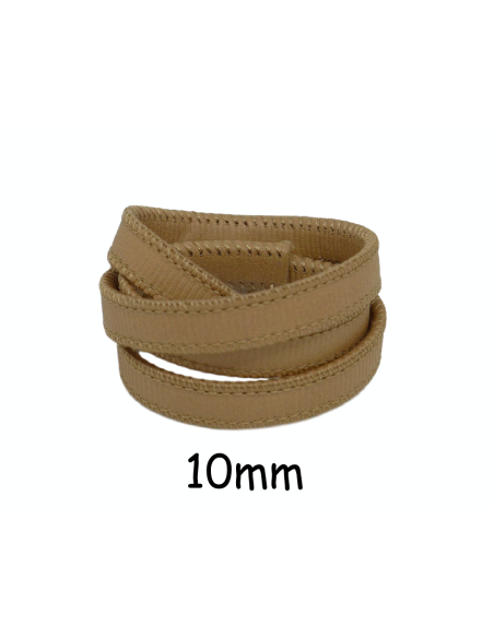 Lanière simili cuir beige, marron clair avec couture 10mm - cuir synthétique