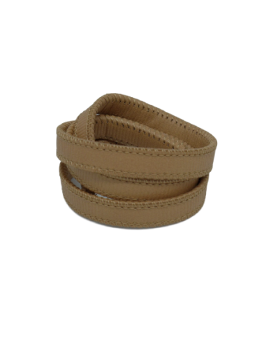 Lacet simili cuir beige, marron clair avec couture 10mm - cuir synthétique