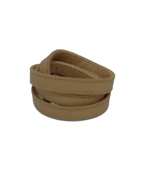 Lacet simili cuir beige, marron clair avec couture 10mm - cuir synthétique