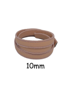 Lanière simili cuir rose pâle avec couture 10mm - cuir synthétique