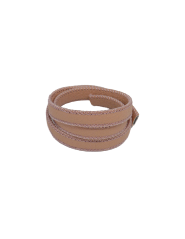 Lacet simili cuir rose pâle avec couture 10mm - cuir synthétique