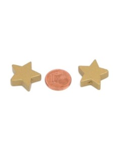 Perle étoile en bois bronze doré 19mm pour scrapbooking, création bijoux, guirlande 2
