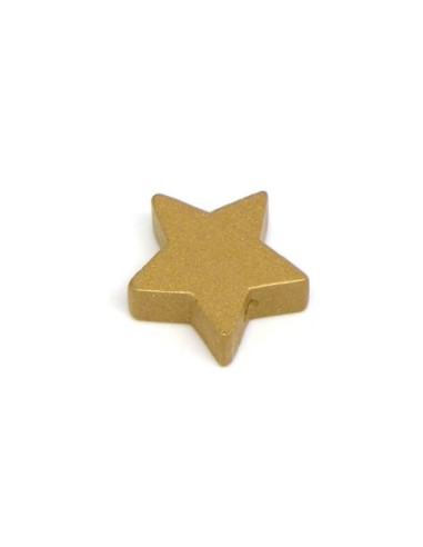 Perle étoile en bois peint bronze doré 19mm pour scrapbooking, création bijoux, guirlande