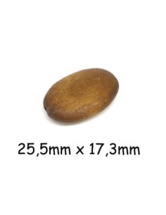 Perle ovale en bois marron foncé