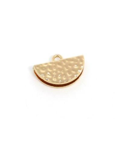 Embout demi cercle doré 20mm en métal martelé