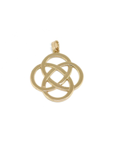 Pendentif doré noeud celtique en métal 7cm