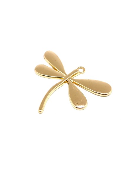Grand pendentif libellule doré en métal Grand pendentif libellule doré en métal