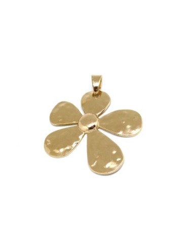 Pendentif fleur doré en métal