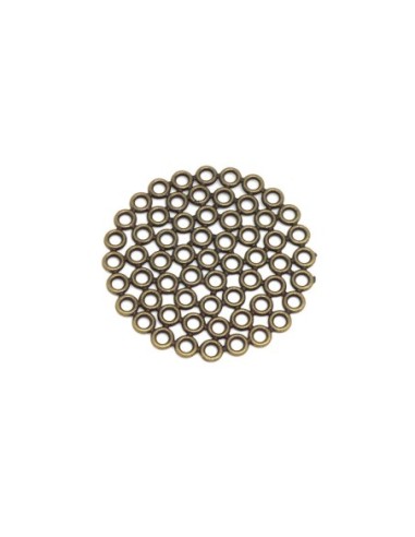 Connecteur rosace bronze en métal ajouré 45mm