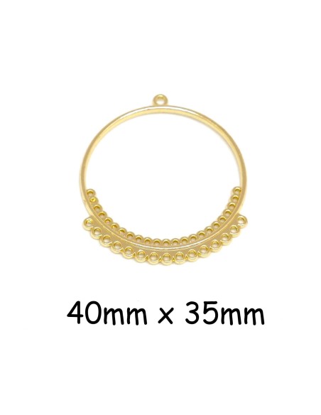 Support créole en métal doré, intercalaire 35mm