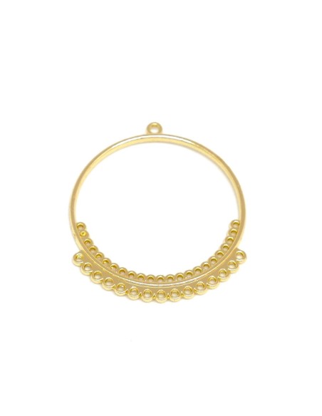 Intercalaire en métal doré, créole 35mm pour création de BO pompon