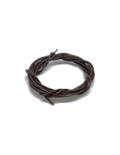 Cordon cuir marron foncé effet métallisé 1,5mm 2