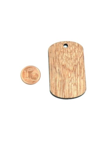 Pendentif médaille rectangle en bois pour scrapbooking, bijoux, à graver, pour inscription