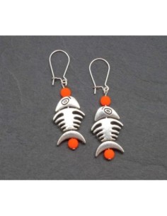 Perle pour créer 3 poissons en métal argenté 22mm x 13mm 2