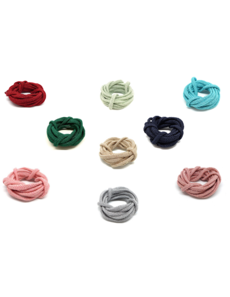 Lanière tressé plat vert bouteille en polyester 7mm x 3mm pour anse de sac, couture, collier