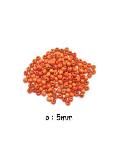 Perle en bois orange ronde 5mm