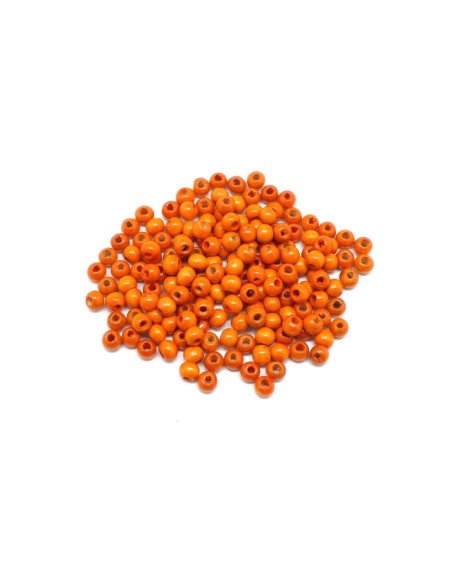 Perle ronde en bois orange 5mm