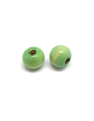 Perle vert pâle en bois 12mm