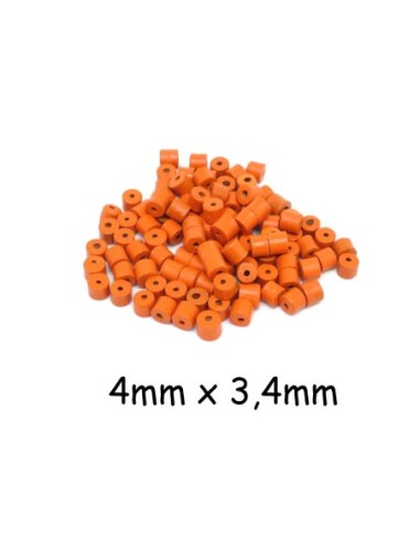 Perle tube en bois orange 4mm