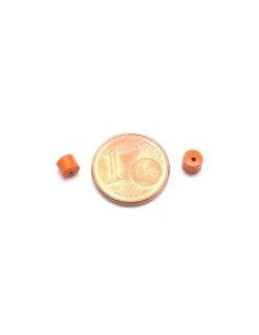Perle tube en bois orange 4mm 2