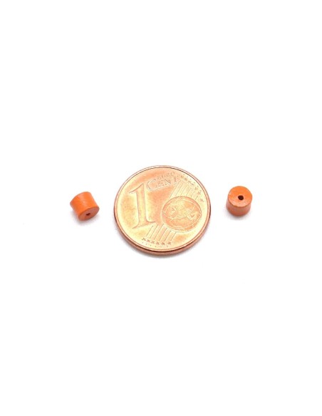 Perle en bois orange 4mm forme tube Perle en bois orange 4mm forme tube