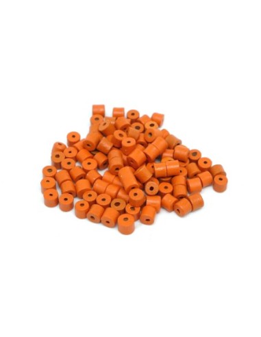 Mini Perle tube en bois orange 4mm