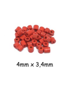 Perle tube en bois rouge 4mm