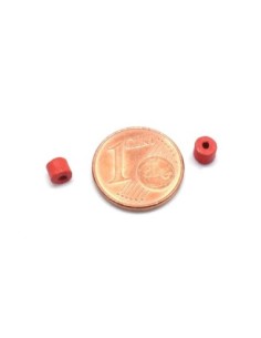Perle tube en bois rouge 4mm 2