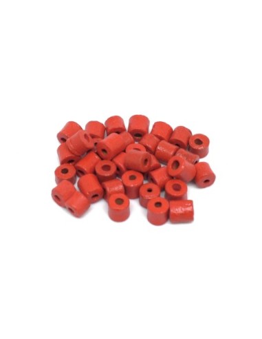 Mini Perle tube en bois rouge 4mm