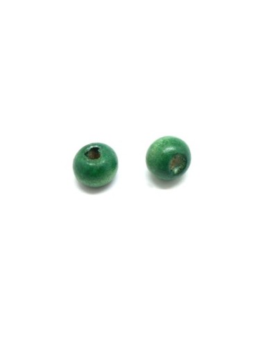 Perle en bois verte 8mm