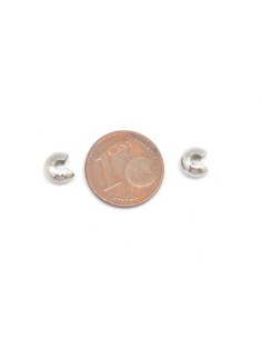 Perle cache noeud, cache perle à serrer 4mm en métal argenté 2