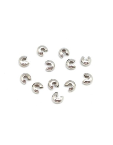 Cache perle à serrer 4mm en métal argenté