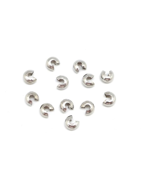 Cache perle à serrer 4mm en métal argenté