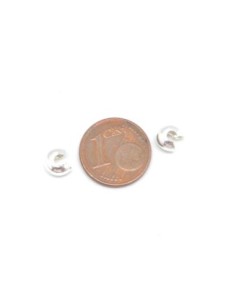 Perle cache noeud, cache perle à serrer 4mm en métal argenté brillant blanc 2