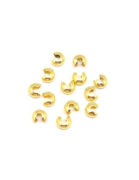 Perle cache noeud 4mm en métal doré
