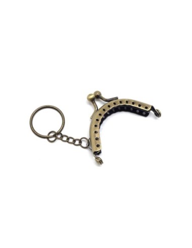 Fermoir porte monnaie arrondi bronze 5cm, porte clé