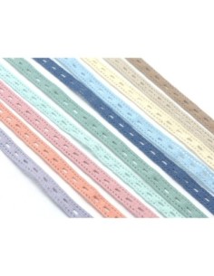 Galon dentelle en coton fantaisie ivoire, beige clair 10mm 2