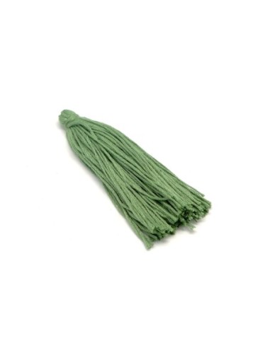 Grand Pompon en coton vert avocat 10cm