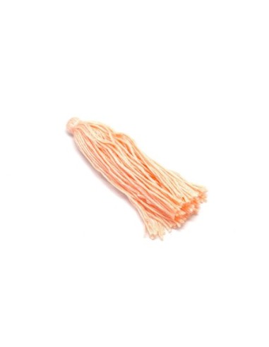Pompon orange saumon en coton 10cm