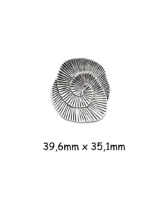 Pendentif fleur argenté en métal travaillé 35mm