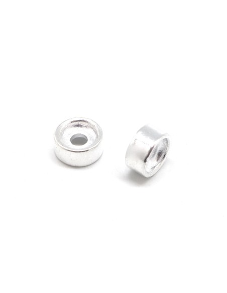 Perle argenté à gros trou de 3mm Perle argenté à gros trou de 3mm