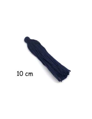 Pompon en coton bleu marine 10cm