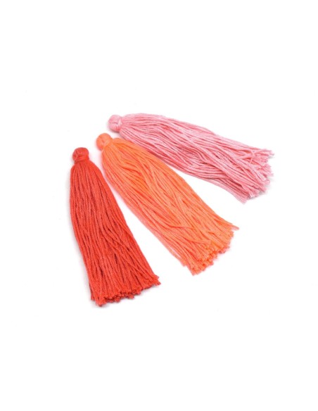 Long pompon en coton couleur dégradé de rose