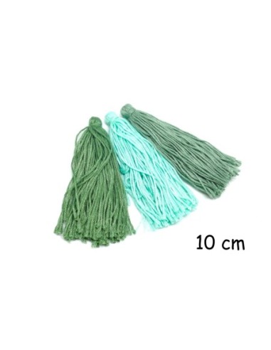 Pompon en coton assortis vert d'eau,  vert avocat, vert amande 10cm