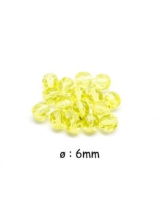 Perle jaune à facette en verre