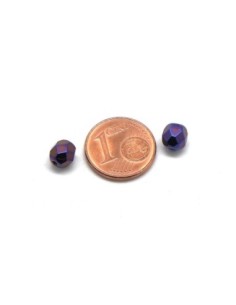 Perle à facettes en verre 6mm bleu foncé irisé 2