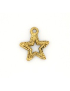 Breloque, pendentif étoile en métal doré vieilli 2