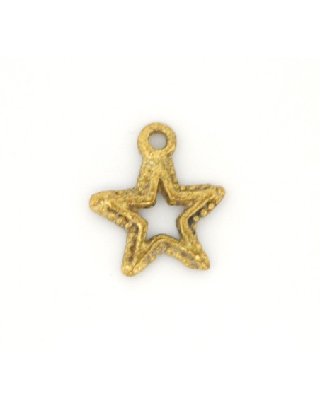 Breloque, pendentif étoile en métal doré vieilli